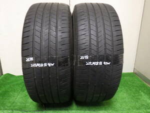 2698【中古タイヤ】ブリヂストン レグノGR001 225/45R18 91W 2本 引き取り取り付け　持ち込みタイヤ交換茨城 ドリフト練習などに