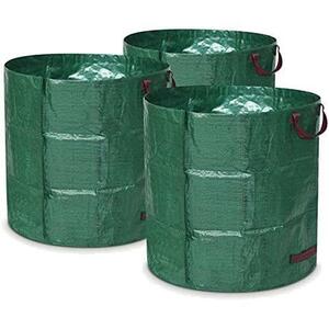 ★グリーン★ ガーデンバッグ 大容量 272L（3パック） ガーデンバケツ 集草バッグ 大型庭用袋 自立式 折り畳み 再利用可能なガーデンバッグ
