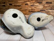 ★MEXICO メキシコ トナラ焼 フクロウ 鳥 置物 陶器 手描き 縁起物 ビンテージ _画像6