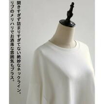 新品 タグ付き antiqua アンティカ 大人気 完売品 サカリバ生地 上質 大人 カジュアル トップス ロンT チュニック ロング フリー 完売品 _画像8