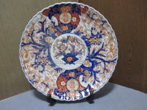 大皿 色絵 金彩 花鳥 飾り皿