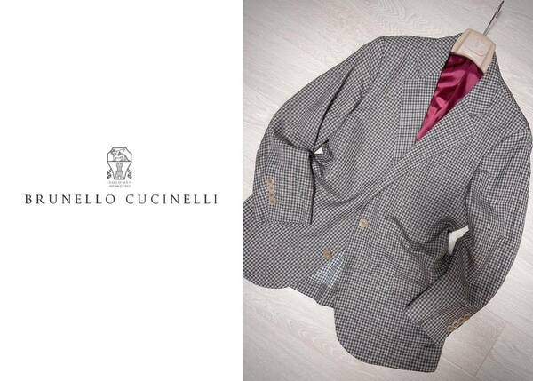 【BRUNELLO CUCINELLI】ウールリネンシルクテーラードジャケット／ブルネロクチネリ 50(46-48