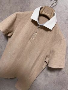 【BRUNELLO CUCINELLI】定価約80%OFF コットンポロシャツ ブルネロクチネリ　ベージュ