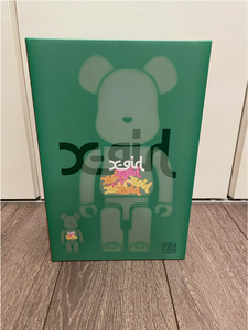 即決　ベアブリック エックスガール　BE@RBRICK X-girl CLEAR GREEN Ver. 100％ & 400％ 　my first カリモク　招き猫