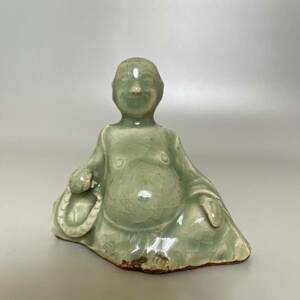 時代　青磁　布袋　仏像　唐物　中国古美術　サイズ:8.5cm