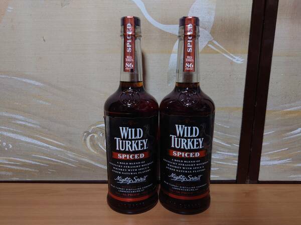 2本 送料無料 終売 ワイルドターキー スパイスド WILD TURKEY SPICED 未開栓 750 検索 飛翔 金 ゴールド 旧 ラベル ボトル 12 13 バーボン