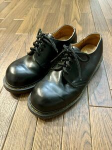 英国製 Dr.Martens 4 HOLE ブラック イングランド製ドクターマーチン 4ホール プレーントゥ UK 6