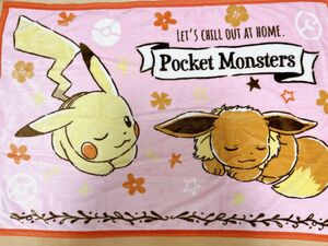 新品未使用 ポケモン ポケットモンスター ブランケット ひざ掛け 毛布 ピカチュウ イーブイ ふわふわ