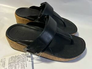 新品タグ付 フィットフロップ fitflop トング サンダル 足の甲の調節可 黒 ブラック 24.5 US7.5 REMI ADJUSTABLE TOE-THONGS 足が疲れない