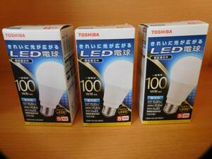 TOSHIBA LED電球 E26口金 100W形相当 昼光色 3個 1520lm 10.8W LDA11D-G/100V1