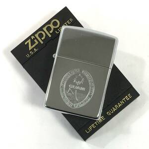 ジッポー ZIPPO オイルライター GUAM グアム シルバー ハイポリッシュクローム 1991年 USA製 ケース付 ジャンク