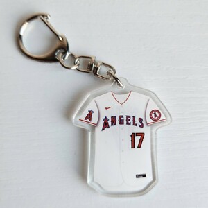 新品　MLB　大谷翔平　ロサンゼルス・エンゼルス　野球　ユニフォームキーホルダー　メジャーリーグ　両面印刷　アクリル　ホワイト