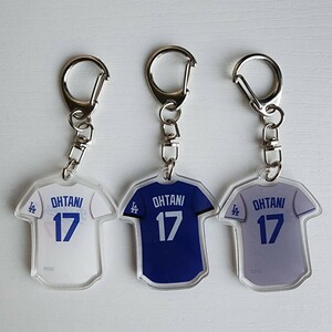 3点セット　新品　MLB　大谷翔平　ロサンゼルス ドジャース　野球　ユニフォームキーホルダー　メジャーリーグ　アクリル　keychain