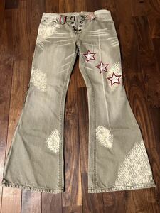 00s veronica archive FLARE denim pants l.g.b. ifsixwasnine 14th addiction goa vintage super rare