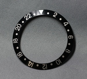 社外品　rolex　1675 16750用 GMTマスター　ベゼルディスク　ベゼル　ベセルインサート　ロレックス　黒　銀色数字　新品　社外品