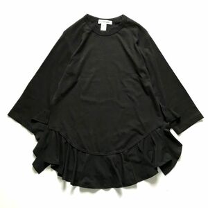 23SS COMME des GARCONS SHIRT コムデギャルソン シャツ フリル 装飾 ラグラン カットソー ブラック 黒 size:S/ロンT Tシャツ HOMME PLUS