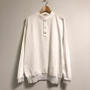 AURALEE オーラリー 22SS EXCLUSIVE LIGHT FLOWY SWEAT P/O ハーフスナップ 裏毛 スウェット プルオーバー ホワイト size:4/トレーナー