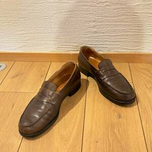 【J.M.Weston／JMウエストン】180 シグニチャーローファー　size 7.5 C　ボックスカーフ　茶系　ブラウン　コインローファー　紳士靴
