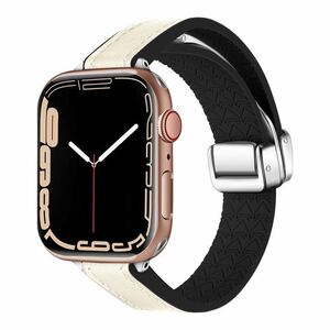 Apple watch アップルウォッチ バンド ベルト 　2点セット　レザー　シリコン