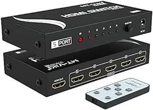 HDMI 切り替え器 5入力1出力 MT-VIKI HDMI切替器 4K HDMIセレクター、IRリモコン付き、5ポートHDM