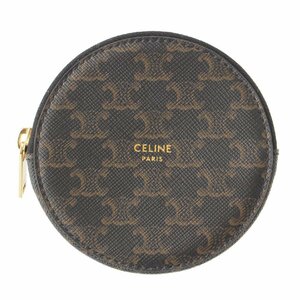 [ Celine ]Celine Trio mf canvas coin perth coin case change purse .10D222 black [ used ][ regular goods guarantee ]194042