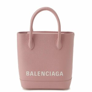 【バレンシアガ】Balenciaga　ヴィル XXS ロゴ レザー 2WAY トートバッグ 569856 ピンク 【中古】【正規品保証】194534