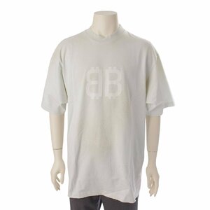 【バレンシアガ】Balenciaga　23SS ユニセックス TOVU6 BBロゴ クラッシュ加工 半袖 Tシャツ ミントグリーン M 197769