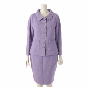 [ Chanel ]Chanel 12C here bo tang lipoa wool jacket & skirt setup purple 38/40 [ used ][ regular goods guarantee ]197751