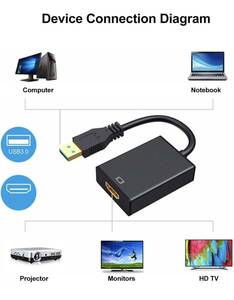 USB 3.0 - HD アダプター、ラップトップ用の耐久性のある USB - HD マルチメディア インターフェイス アダプター