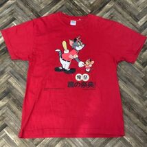 ヤM696 トムとジェリー 鷹の祭典 ソフトバンクホークス 半袖トップス Tシャツ レッド L メンズ_画像1