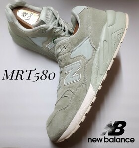 最値!定18700円!名作復刻ミントグリーンカラー!ニューバランス MRT580高級ヌバックレザー スニーカー!完成型トレイルモデル!薄緑白 27cm