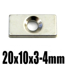 【10個セット】穴あき ネオジム 磁石 N35 超強力 角形マグネット ★ 20mm×10mm x 厚み3mm 皿穴4mm _画像4