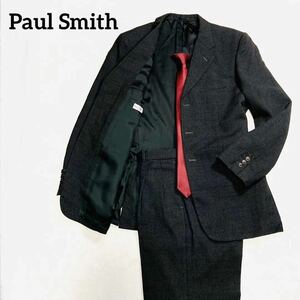 【至高の極域】Paul Smith　セットアップ　ドット　ストライプ　極美品　1円　ポールスミス　スーツ　ストライプ　漆黒　ブラック