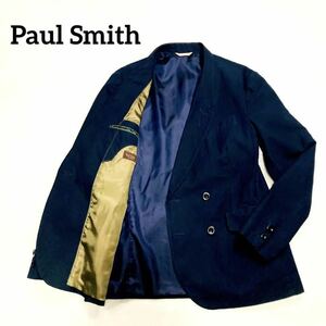 【紳士の一品】Paul Smith　テーラードジャケット　ダブル　ネイビー 金 コレクション　フォーマル カジュアル スタンダード　Collection 