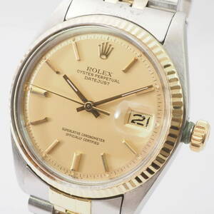 ロレックス オイスターパーペチュアル デイトジャスト コンビ Ref,1601 ROLEX DATEJUST Cal,1570 SS 自動巻 メンズ腕時計[5062432-BA1