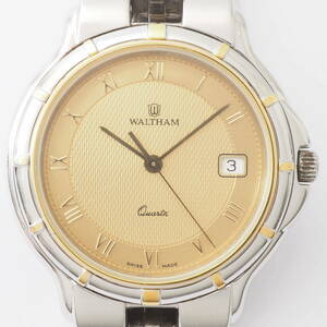 ウォルサム クォーツ 121202Z WALTHAM QUARTZ デイト SS コンビ ゴールド ローマン ボーイズ/メンズ腕時計[M3J0347-BF3