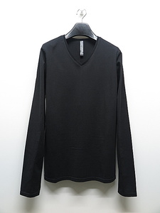 wjk・ダブルジェイケイ/basic V-neck L/S/BLACK・L