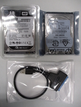2.5" HDD WDC 500GB 1個 ,TOSHIBA 250GB 1個 ,USB2.0変換アダプタ セット_画像1