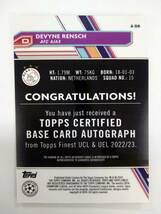 値下げ TOPPS 2022-23 FINEST UEFA CLUB COMPETITION DEVYNE RENSCH AUTO REFRACTOR 特価即決 22-23 デフィン レンシュ 直筆サイン_画像2