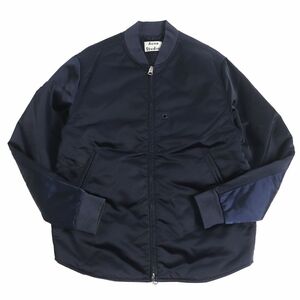 美品□Acne Studios/アクネストゥディオズ MYLON 中綿入り WZIP ボンバージャケット/MA-1/ブルゾンジャケット ネイビー 48 正規品 メンズ