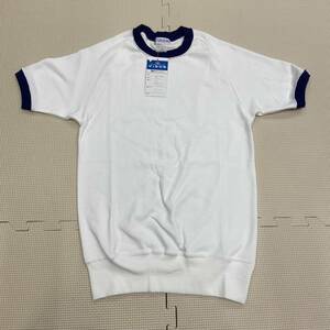 (M)093 新品【 VIGOR 】ビガー トレーニングシャツ サイズ 140 /白×紺/半袖/丸襟/ラグラン/児童/小学生/体操着/体操服/運動着/日本製