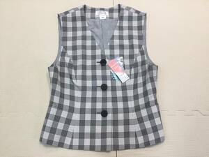 544-B 新品【HINUCK】ベスト 9号 M チェック柄 /ハイナック/事務服/OL/受付/制服/オフィスウェア/オールシーズン