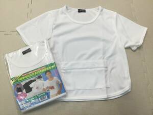 179-MW 新品【トラベラーズ Tシャツ】インナーシャツ サイズ M 2枚組 /半袖/メッシュ/白/ファスナーポケット/貴重品ガード/旅行/日本製