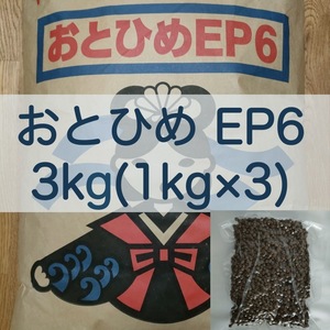 【送料無料】おとひめEP6 沈下性 3kg(1kg×3) 真空パック エイ 錦鯉 ポリプテルス エンドリ ダトニオ キャット なまず