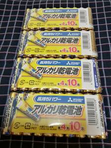 三菱電機　送料無料　単四電池　単4電池　アルカリ乾電池　10個パック×4　計40本　スマートレターは郵便局窓口発送