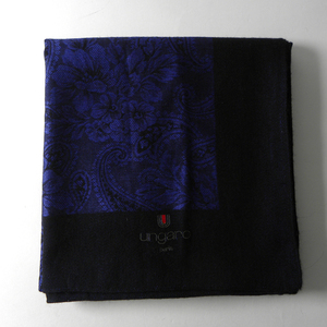  Ungaro ungaroko-tineito. width . spread peiz Lee total pattern large size stole shawl scarf protection against cold navy g1201-1