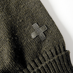 イタリア製 カステルバジャック JC de CASTELBAJAC ウール100％ 刺繍入りハイネックジップアップニット セーター ダークブラウン l1220-7の画像6