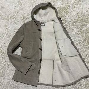 極美品◎ 最高級の一着◎ ブルネロクチネリ Brunello Cucinelli ムートンコート 本革 裏地ボア トグルボタン フーデッド L ダッフルコート