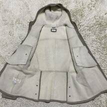 極美品◎ 最高級の一着◎ ブルネロクチネリ Brunello Cucinelli ムートンコート 本革 裏地ボア トグルボタン フーデッド L ダッフルコート_画像3