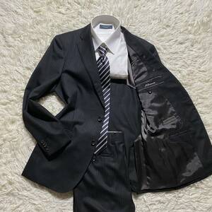 クリスチャンオラーニ 『紳士の一着』 CHRISTIAN ORANI スーツ セットアップ 2B ストライプ M相当 ウール ジャケット メンズ ビジネス